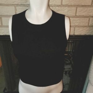 Michael Lauren Black soft Rib Crop Tank S